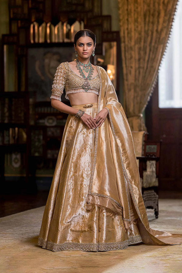 Banarasi Tissue Silk Lehenga Set With Designer Blouse