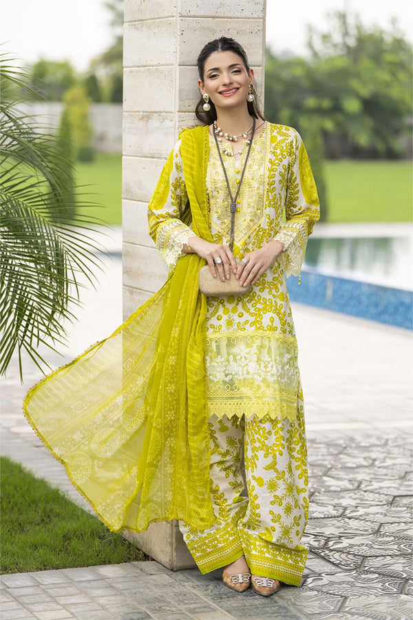 Lime Yellow Banarasi Organza Silk Suit Set